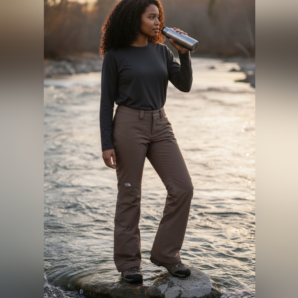 The North face size L womens taupe water resistant flare active pants